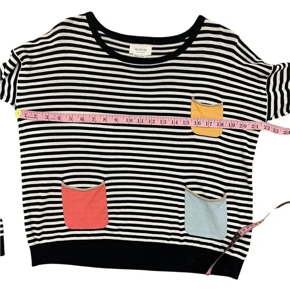 Numph‎ Anthropologie Black & White Striped Julienne Sweater - Picture 9 of 9